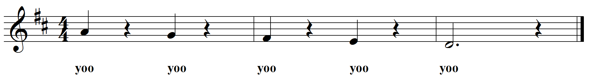 Sung Separated 5-note descending yoo yoo scale Sung Separated 5-note descending yoo yoo scale